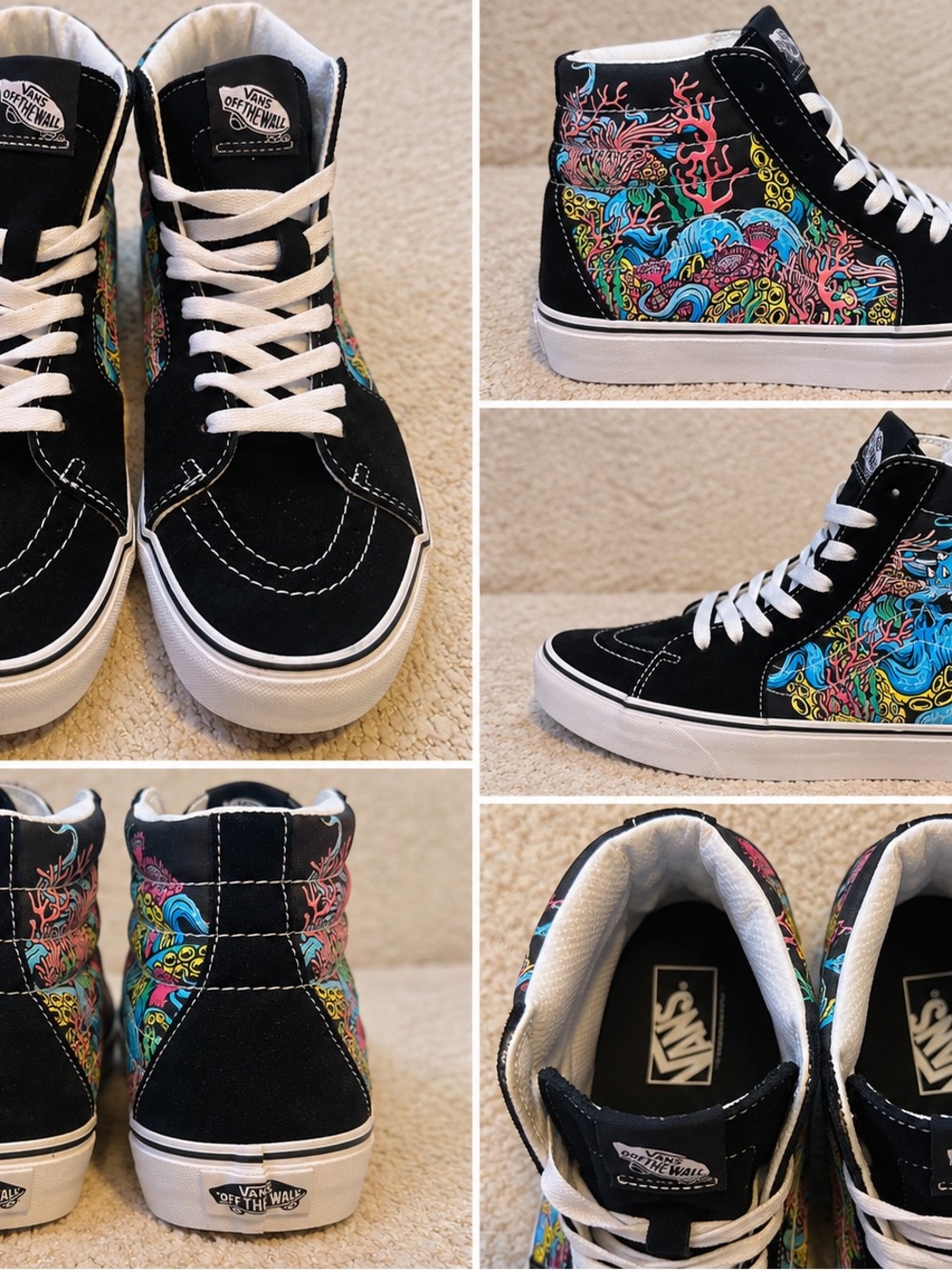 Vans Sk8-Hi Underwater Coral Reef Black High Top Women’s 11/Men’s 9.5